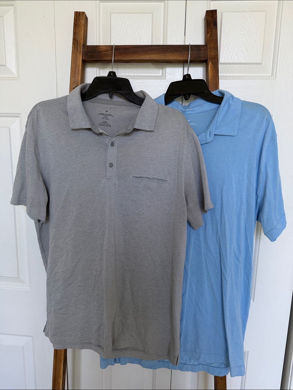 Fabletics Men's Polo Shirt Casual- bundle Gray and Light Blue